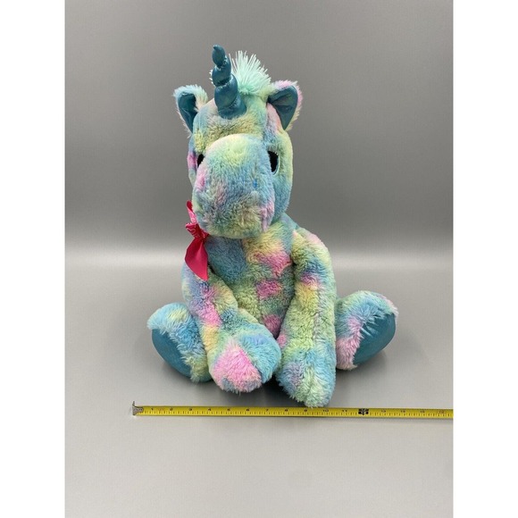 15” Blue Tie Dye Unicorn Plush Stuffed Animal Toy Excite USA - Picture 7 of 7